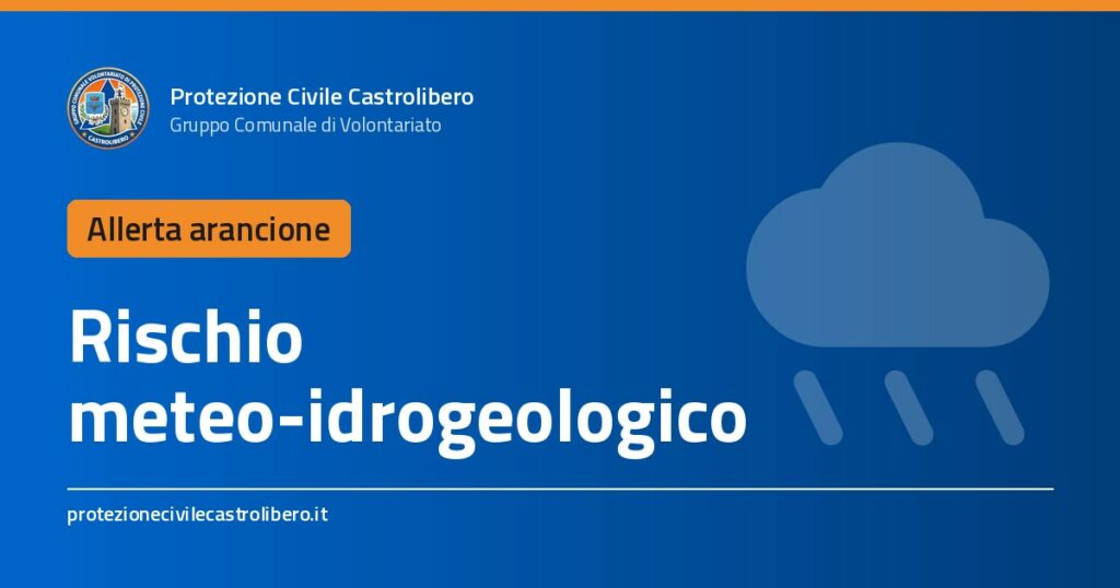 Allerta arancione per rischio idrogeologico – 10 ottobre
